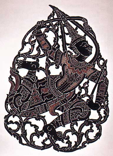 Schattenspielfigur des Phra Ram, Thailand, um 1900, Ethnologisches Museum Berlin.