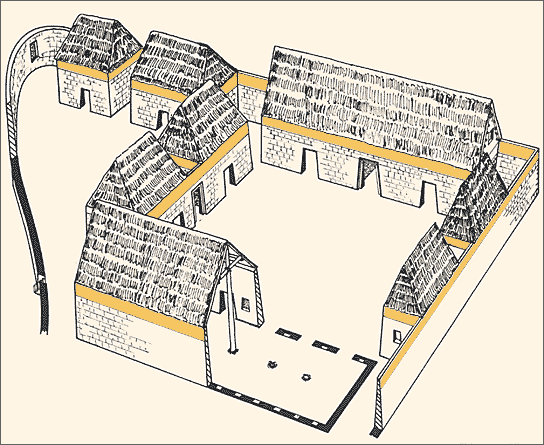 Der Sonnentempel der Inka in Cuzco, Coricancha, teilweise mit Goldblech verkleidet.