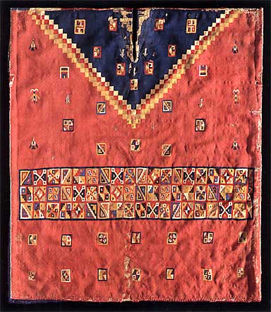 Inkaponcho, rot. Ethnologisches Museum Berlin-Dahlem.