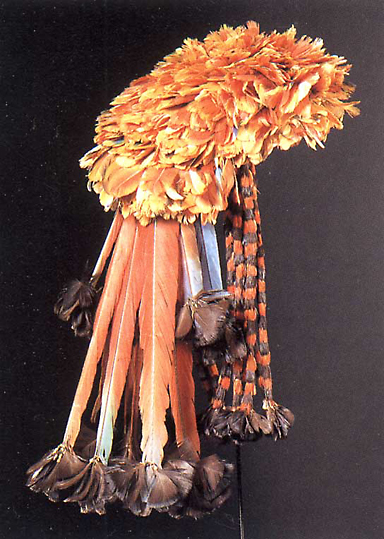 Federhaube der Mundurucú-Indianer vom Rio Tapajós, Ethnologisches Museum Berlin.